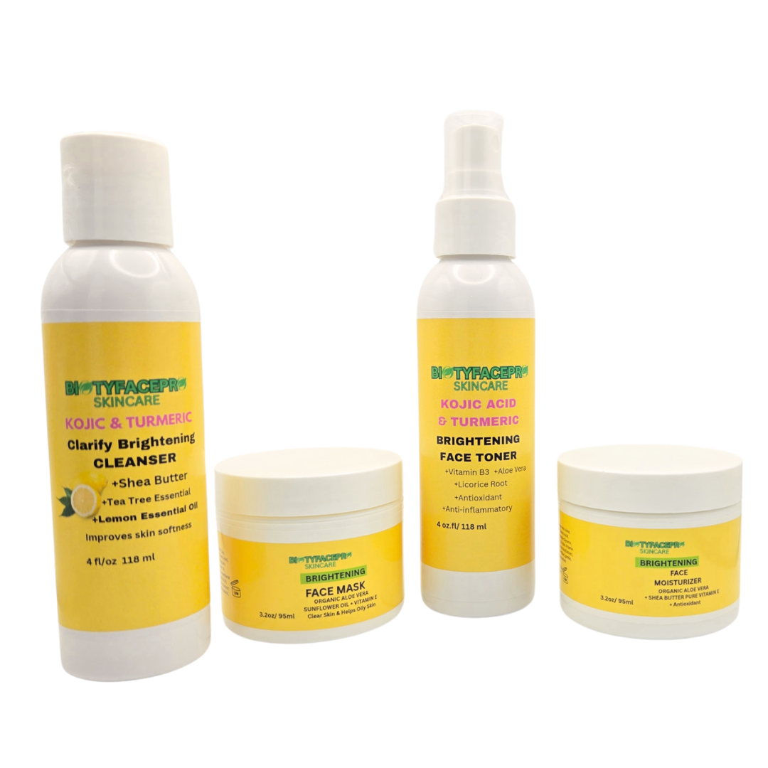 Facial Brightening Kit with  Kojic Acid & Turmeric - BIOTYFACEPRO SKINCARE 