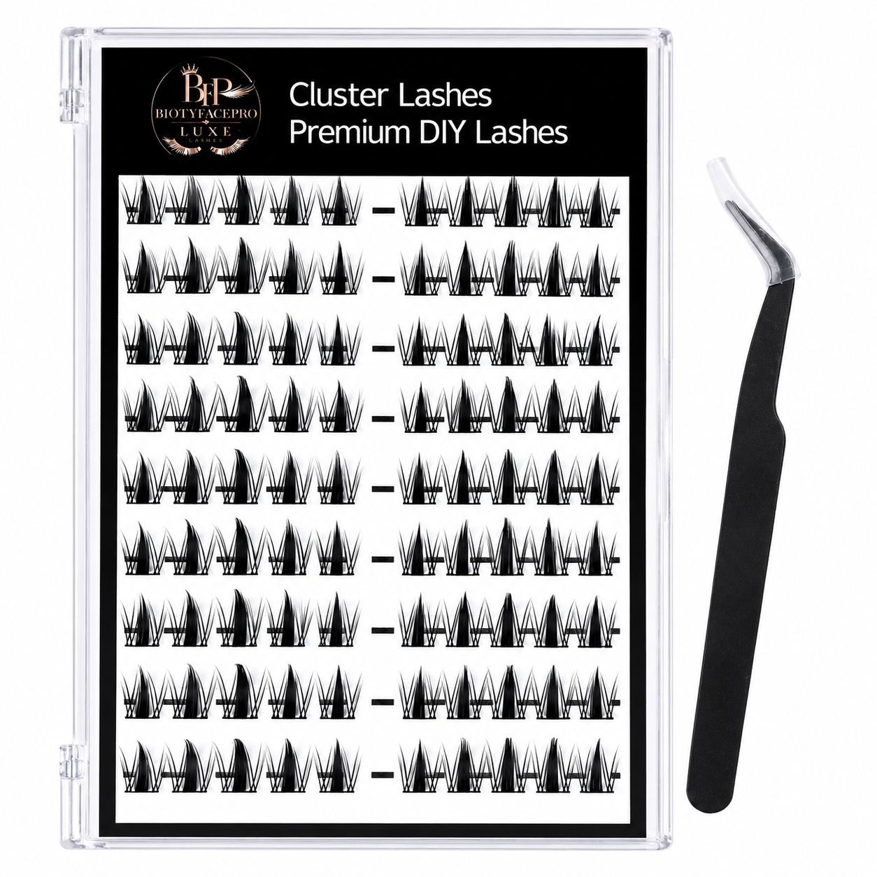 BIOTYFACEPRO Luxe Cluster Lashes – Premium DIY Lash Extensions | Glue-Free | Natural Wispy Volume | Lightweight & Long-Lasting