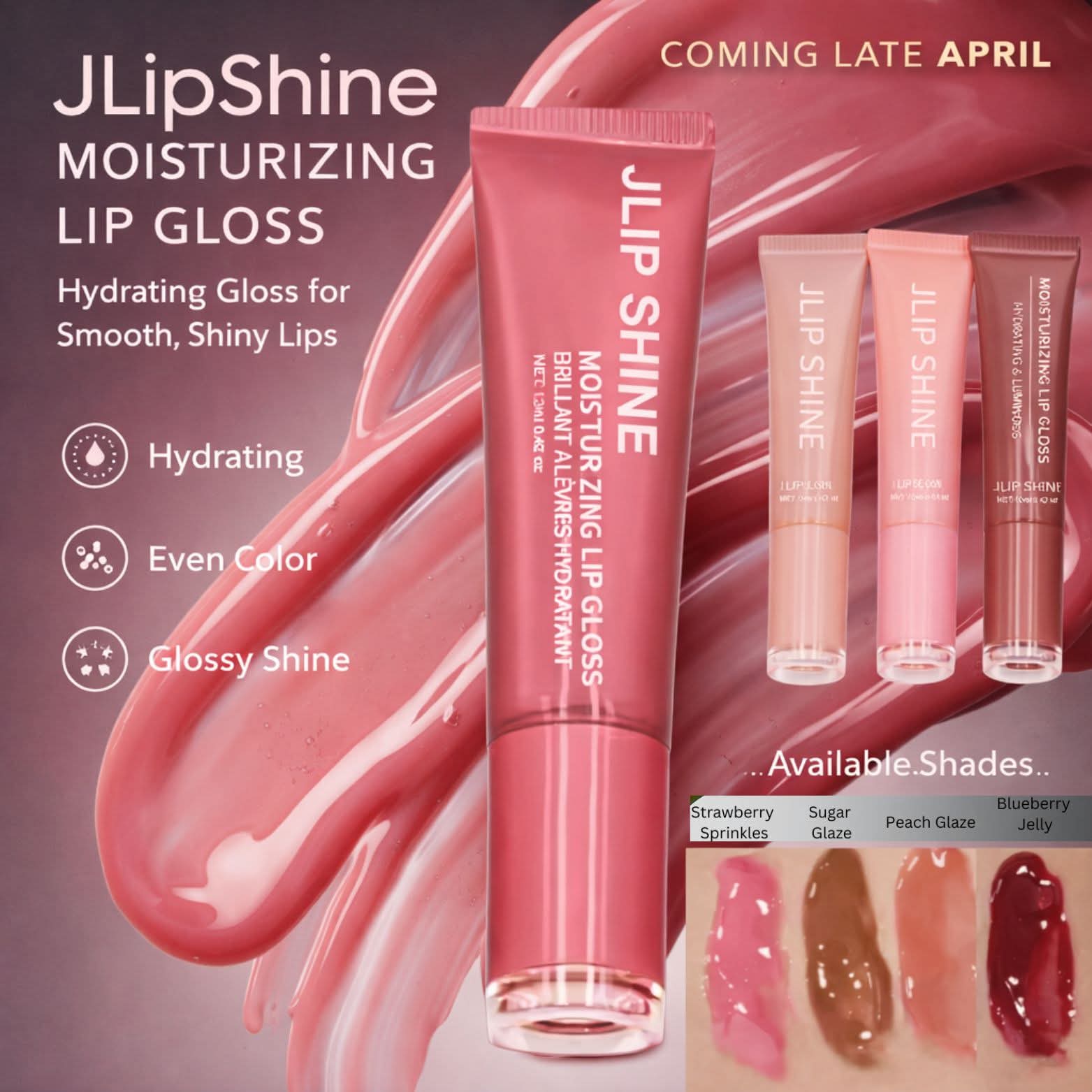 Moisturizing Lip Gloss – Non-Sticky High Shine Vegan,Hydrated Lips