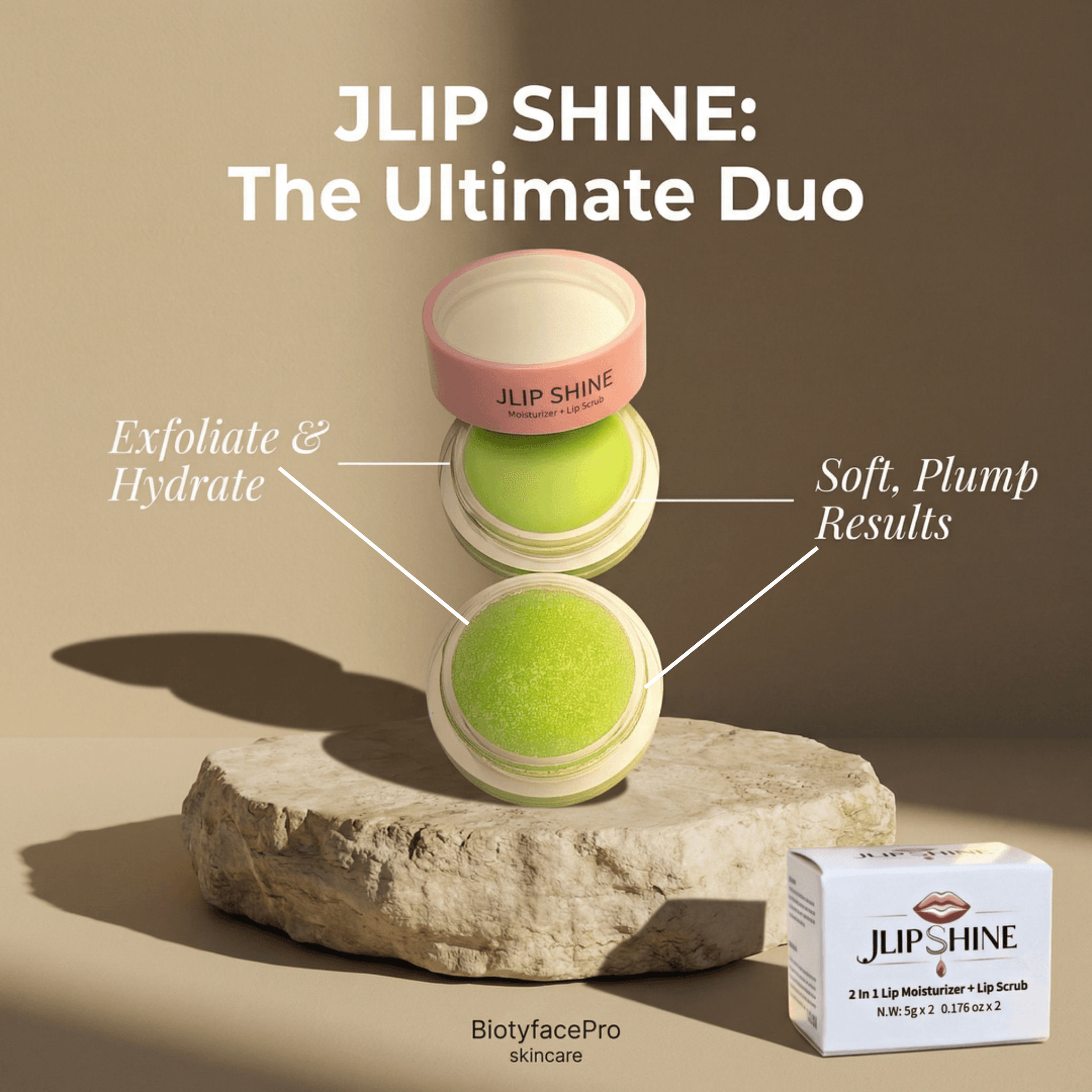 2-in-1 Lip Moisturizer + Lip Scrub Exfoliates-Smooth. Nourish.
