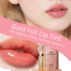 Gold Foil Lip Oil-Vitamin E Moisturizing Lip Shine,Lip Tint