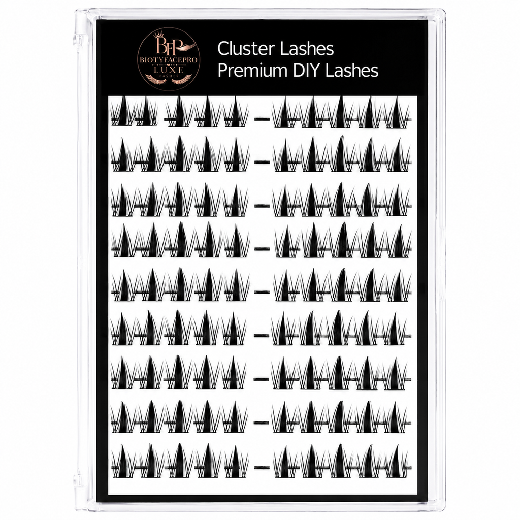 BIOTYFACEPRO Luxe Cluster Lashes – Premium DIY Lash Extensions | Glue-Free | Natural Wispy Volume | Lightweight & Long-Lasting