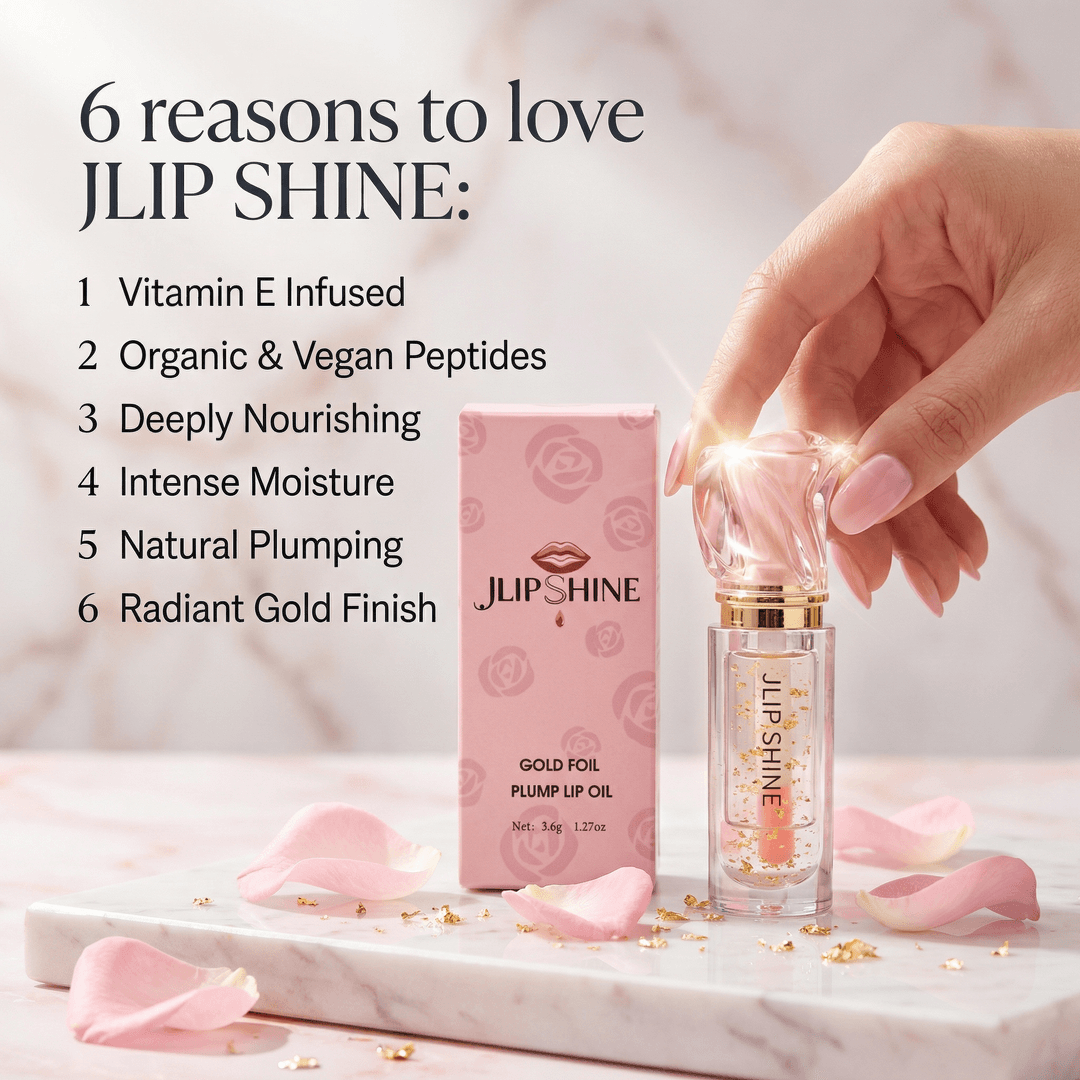 Gold Foil Lip Oil-Vitamin E Moisturizing Lip Shine,Lip Tint