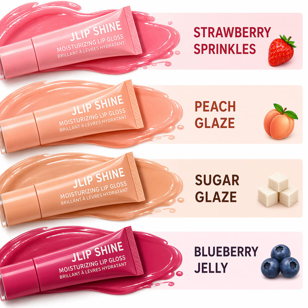 JLIP SHINE Moisturizing Lip Gloss – Hydrating, Non-Sticky, Long-Lasting Shine – Vegan Lip Gloss