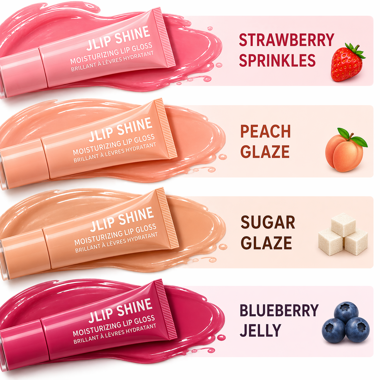 Moisturizing Lip Gloss – Non-Sticky High Shine Vegan,Hydrated Lips