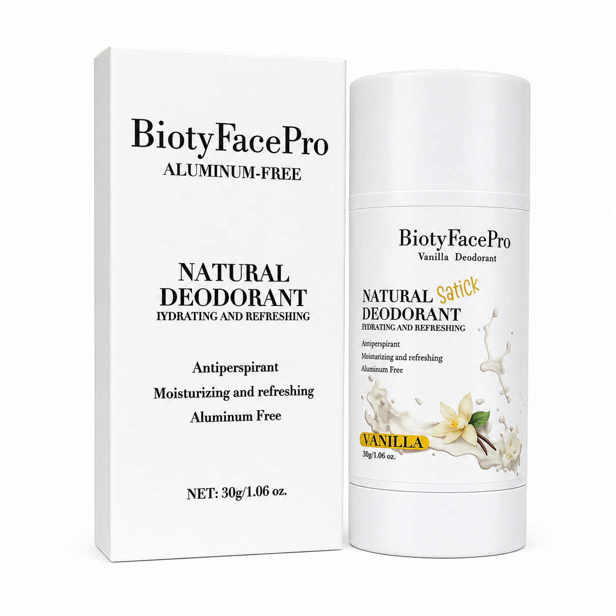 BiotyFacePro Natural Deodorant Stick – Aluminum-Free, Moisturizing & Refreshing, Long-Lasting Odor Protection